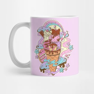 Cute ice cream bunny and bear cone Mug